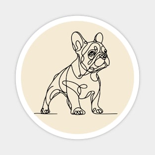 Cute French bulldog monoline black, cute dog, Frenchie lovers or owners, dog lovers Magnet